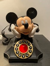 VINTAGE Mickey Mouse Touch Tone Desk Phone Push Button Telemania Segan 