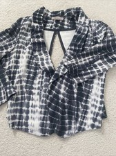 Label Lab Grey Tie Dye Short Jacket With Open Back Size 10