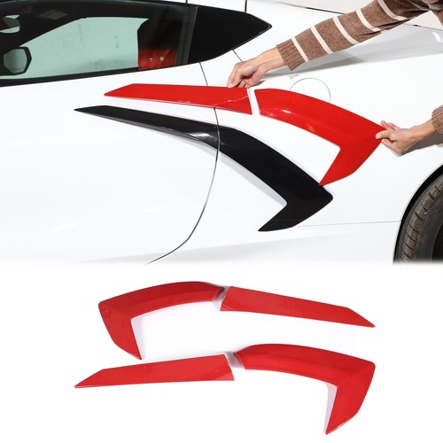 Red Exterior Body Side Air Vent Cover Trim Molding Fit For Corvette C8