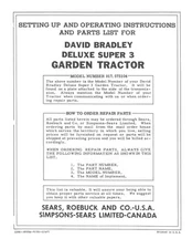 Sears & Roebuck Co David Bradley Deluxe Super 3 Owners Manual Tractor 917.575104