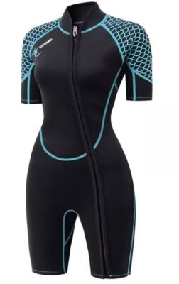 Zifumei extra large Women's XL black/blue short wet suit wetsuit NEW, NEVER WORN