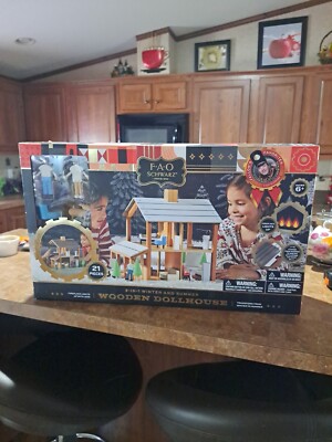 FAO Schwarz Toy Wood Dollhouse with Access No Color