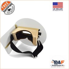 Durable White Pancake Welding Hood with Elastic Headband - Right Handed Comfort