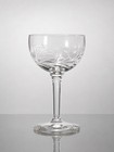 Set of 4 Clear Glass Etched Floral Stemmed Wine Glasses — photo 2