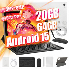 Tablet 20GB 64GB Android 15 Tablet 10.1 inch IPS HD Display Wifi 5G Youtube GMS