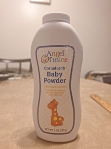 Angel of Mine Cornstarch Baby Powder 9oz Talc Free Made In USA 