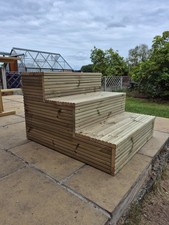 Wooden Decking / Multiple sizes / Solid Outdoor Steps/Stringer Steps Replacement