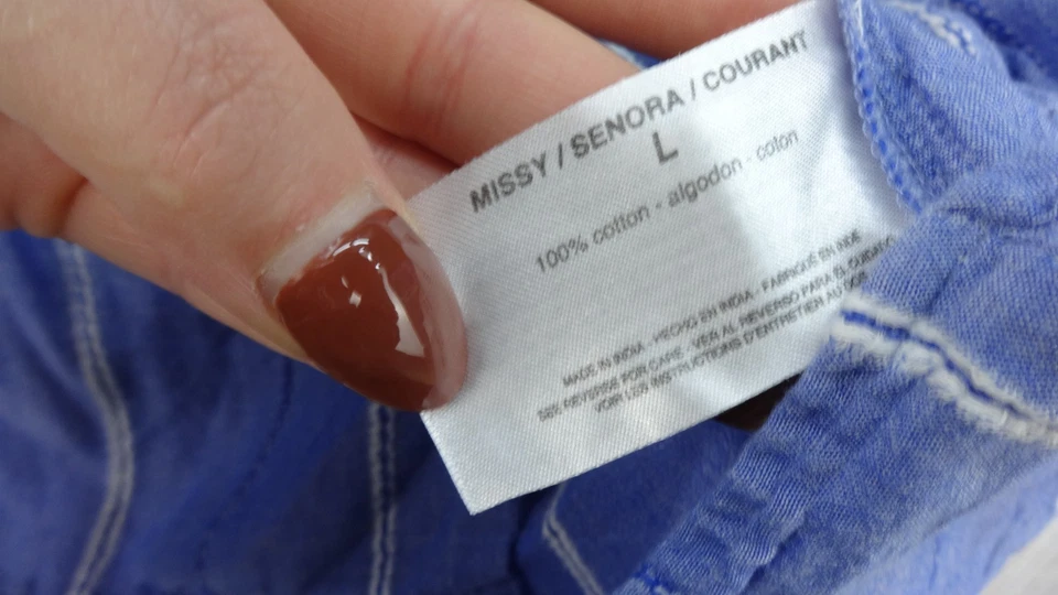 Vintage America Blues Top Womens Large Ruffle Sleeve Boho Casual Breathable - Image 4 of 4