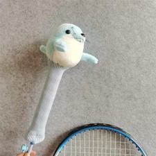 Badminton Racket Handle Cover with Drawstring Absorbent Knitted Stuffed Doll