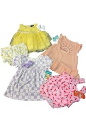 Baby Girl 3/6M Summer Clothes Lot 8pc New Mixed Brands Colorful