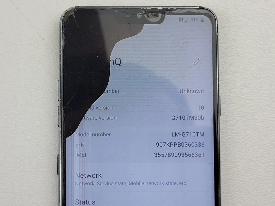 LG G7 ThinQ (LG-G710TM) 64GB - Gray (T-Mobile) - *DAMAGED* - Clean IMEI - H4290 - Image 3 of 4