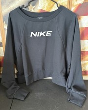Nike Women's Dry Cropped Sweatshirt Size 2X Plus Size DB4632 010 Black