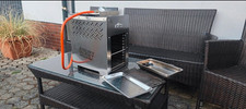 Kingstone ANGRY BEAST Gas Tischgrill Edelstahl silber inkl. Grillrost/Schale