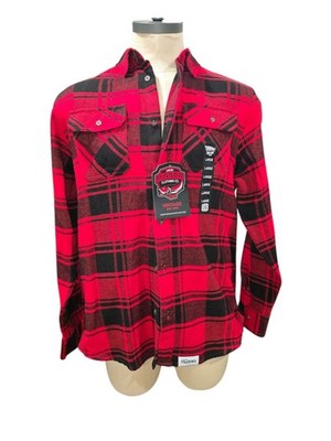 Angry Minnow Vintage brand flannel shirt red and black buffalo size L