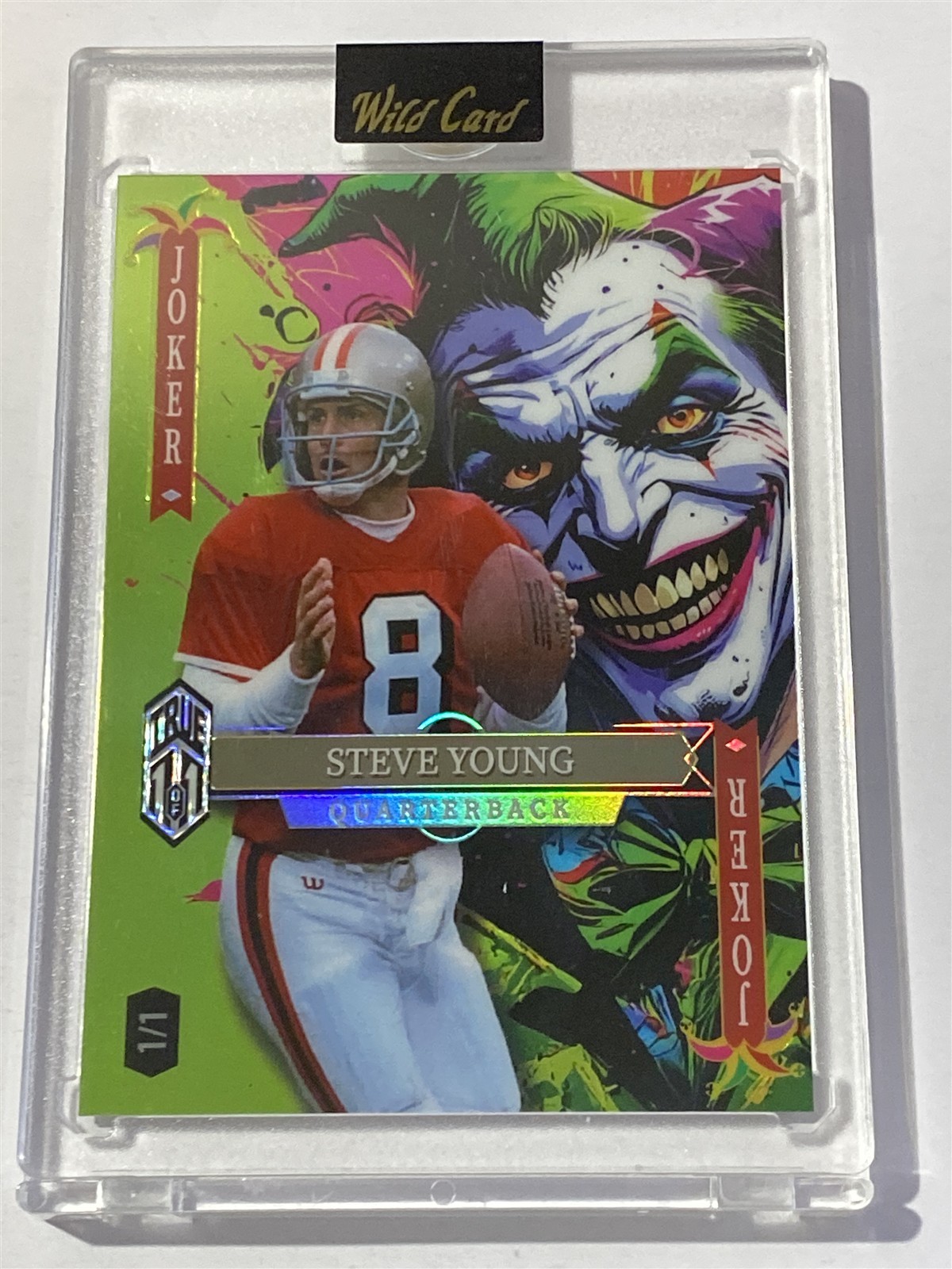 STEVE YOUNG 49ers 2025 Wild Card Jokers Neon Green TRUE 1/1 (B3)