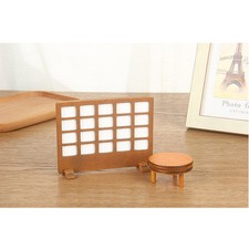 Room Divider Wooden Decorative Screen Panel for Doll House Living Bedroom Decor