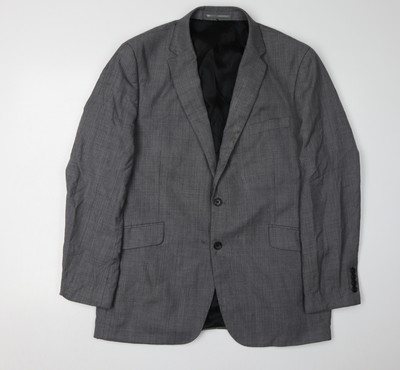 Brook Taverner grauer Herren Blazer, 42R, Kerbrevers, Wolle