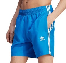 ADIDAS ORIGINALS ADICOLOR 3 STRIPE SWIM SHORTS BLUEBIRD BLUE UK L,XL NEW LAST 3