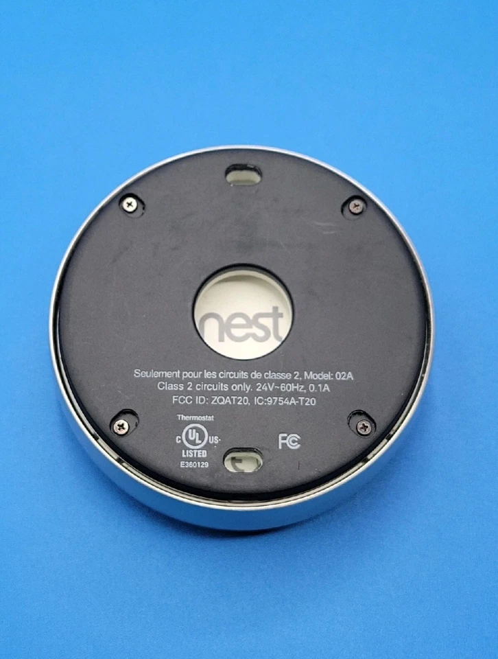 Google Nest 2nd Gen Learning Smart WiFi Thermostat Stainless Steel, Model 02A - Image 2 of 2