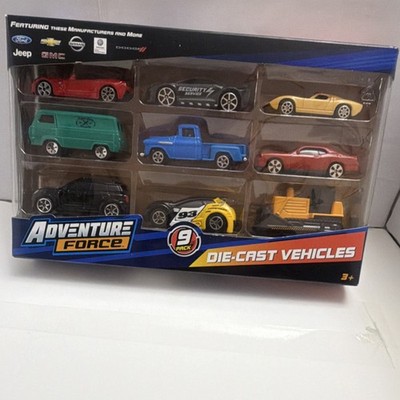 Adventure Force Diecast Vehicle 9-Pack Multicolor Cars Trucks Vans Toy Set