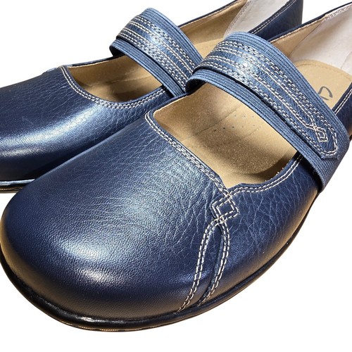 Neu ohne Karton Clarks Active Air Geraldine Q 81539 11M Mary Jane Navy Blau Leder Top - Bild 2 von 10