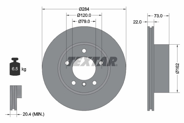 2Er Set Bremsscheiben Textar 92238403 Bmw 34116764629 34116792215 34116854996-image