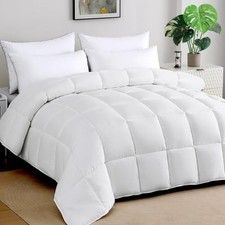 Soft Oversized King Comforter 120"x120" Lightweight Quilted Down Alternative