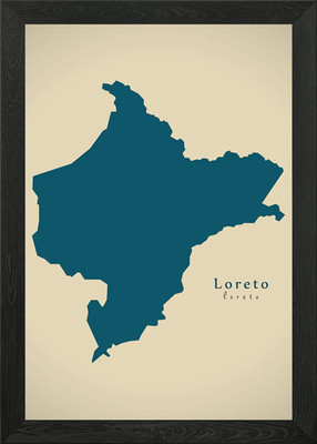 Loreto Peru Region Karte Gerahmtes Wandbild Poster Leinwanddruck Bild