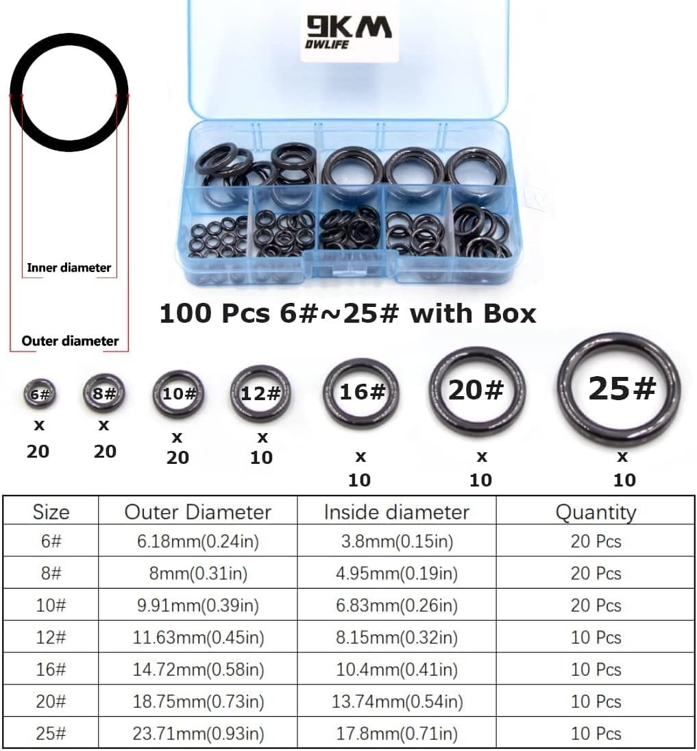 9KM DWLIFE Fishing Rod Repair Ceramic Guide Ring Small, B - 100pcs 