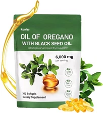 Oregano Oil Capsules,Oregano Oil and Black Seed Oil Complex, 2-in-1 Supplemen...