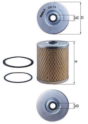 Oil Filter Fits BMW Borgward Porsche 501 Isabella 356 912 MAHLE OX 79D