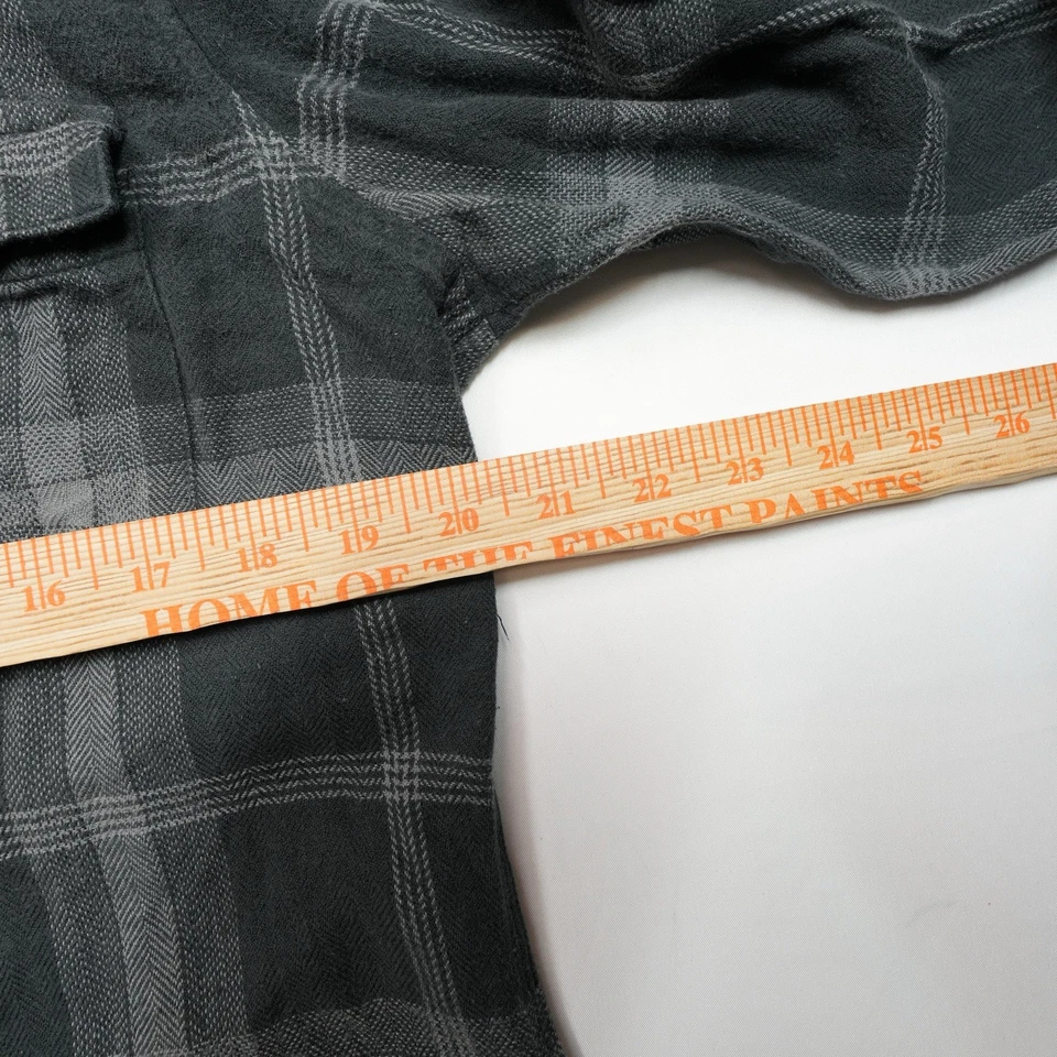 Camisa KREW Para Hombres M Gris Negra A Cuadros Manga Corta Botones Patín Y2K Ropa de Calle Foto 3 de 4