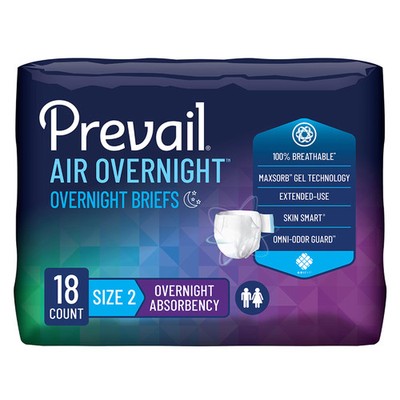 Prevail Incontinence Brief Overnight NGX-013 Overnight 18 Ct