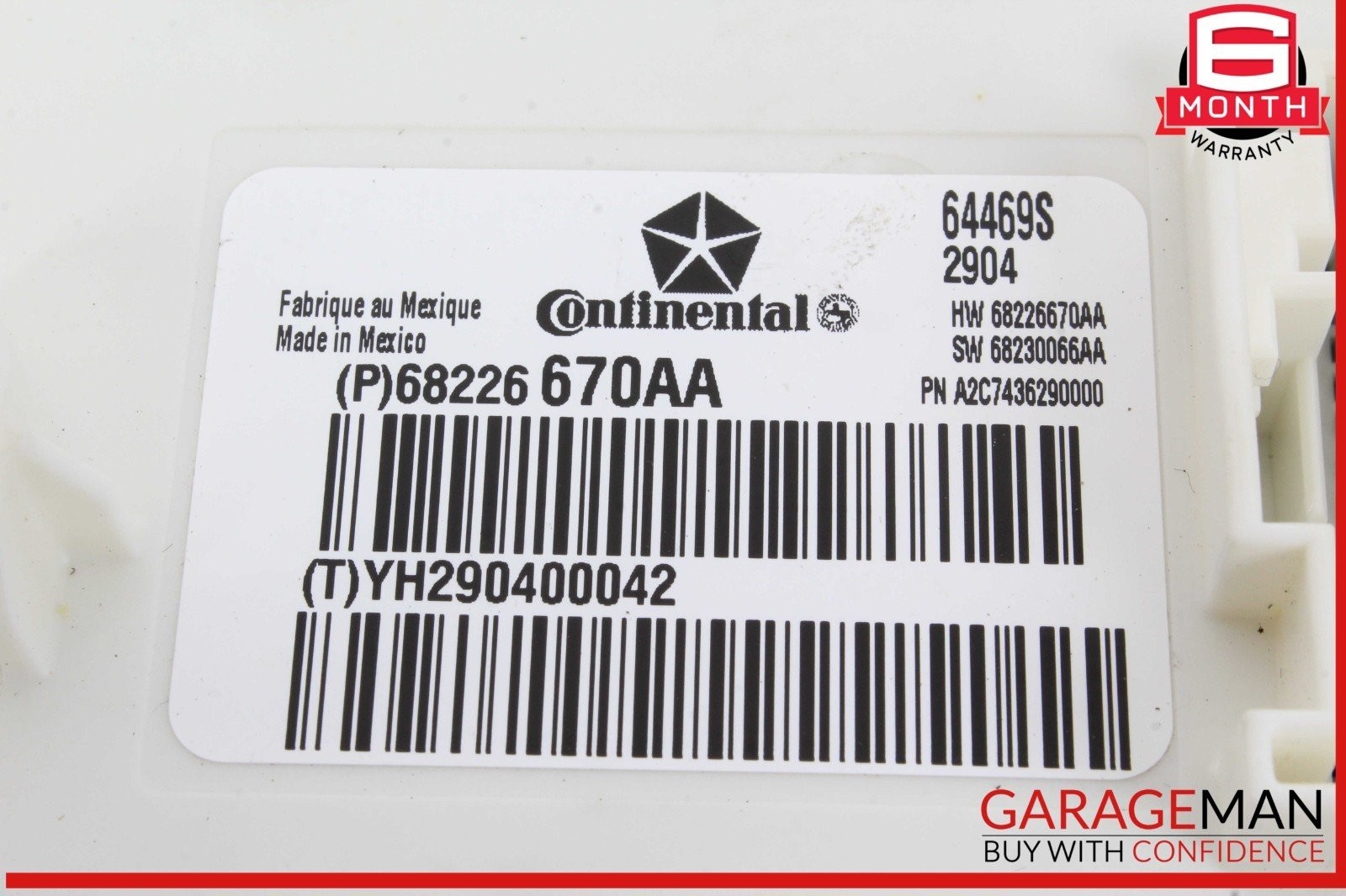14-17 Maserati Quattroporte S BCM Body Computer Control Module Unit 68226670AA