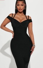 FASHION NOVA Sarah Bandage Midi Dress Black NWT Plus Size 3X