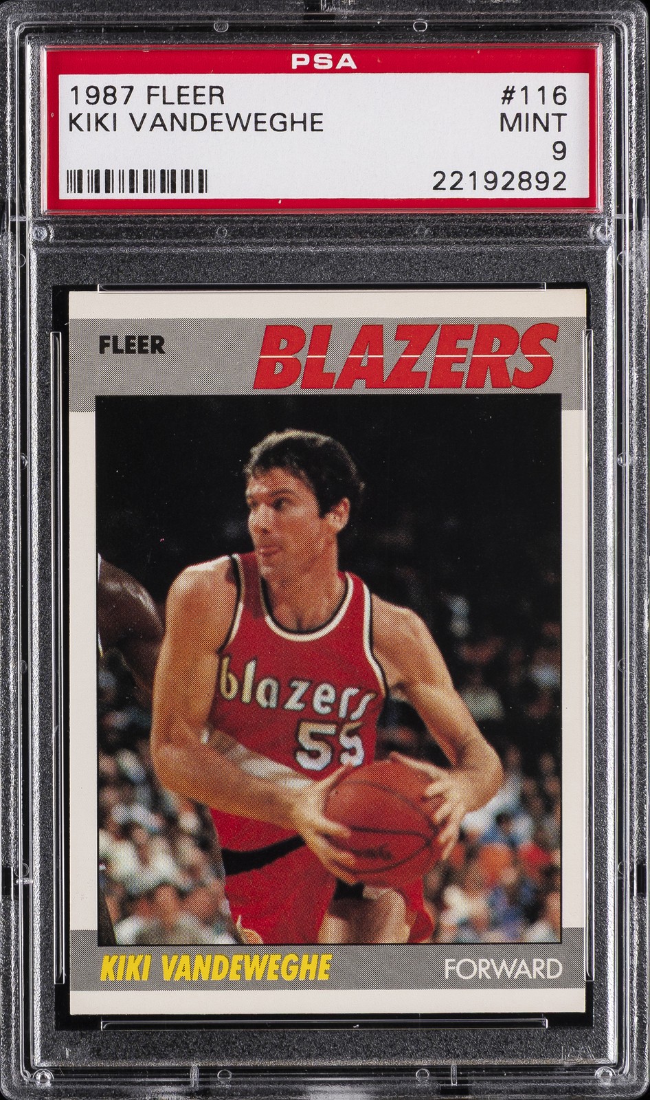 1987 FLEER #116 KIKI VANDEWEGHE PSA 9