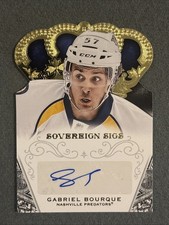 2013-14 Crown Royale Gabriel Bourque Sovereign Sigs Auto SO-GB Nashville Pedator