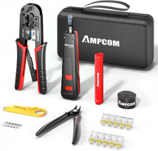 Ethernet Crimping Tool Kit 7-In-1 for RJ45/RJ11 with Wire Stripper