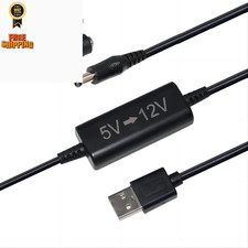 KUNCAN USB 5V to 12V DC - Voltage Step-Up Converter Cable 12 3 feet, Black