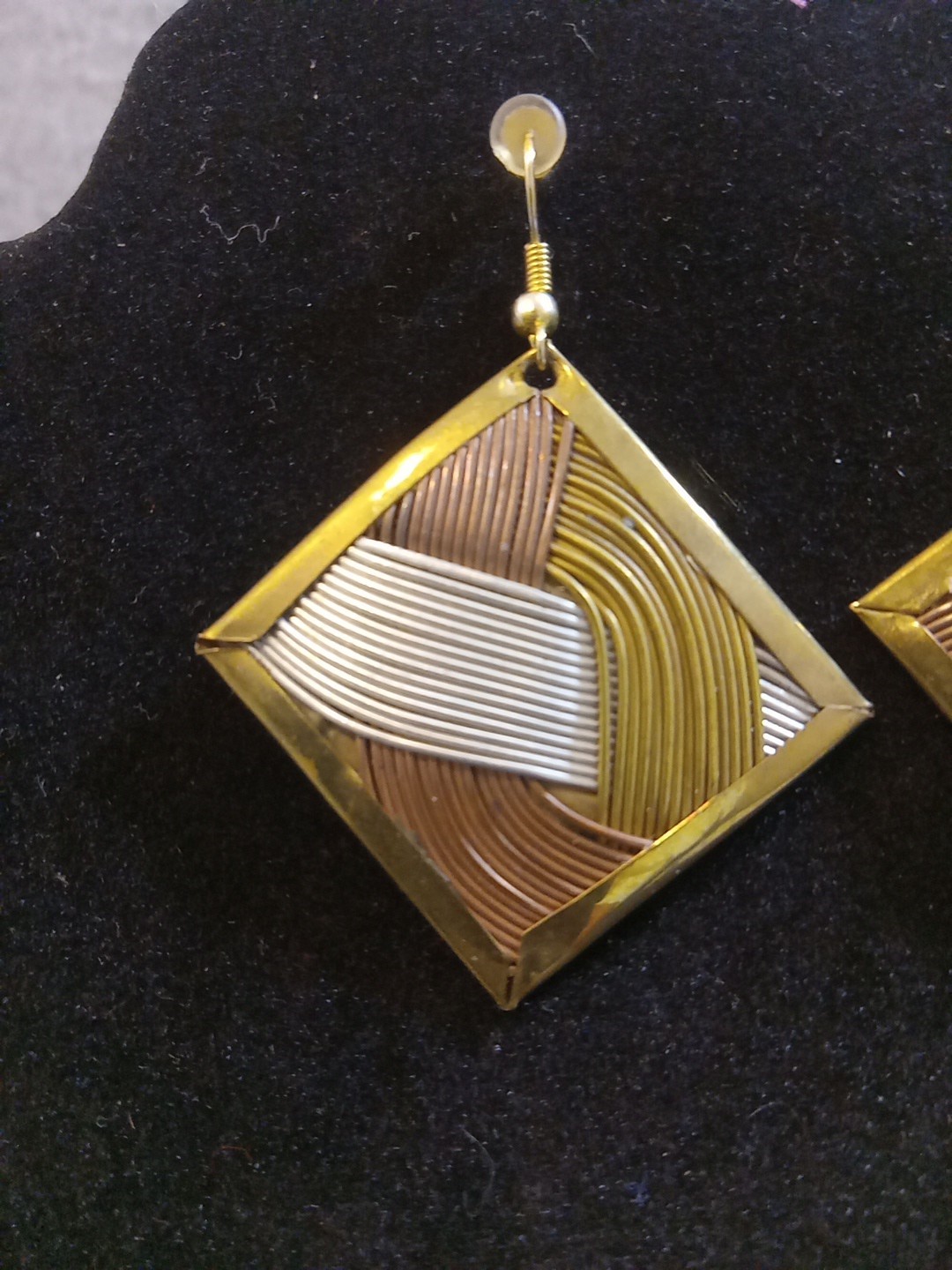 Bohemian Statement Wire Wrapped Square Earrings T… - image 2