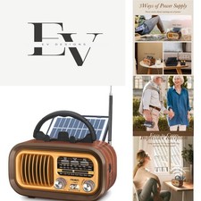 J-150 Retro Portable Radio AM FM SW Bluetooth Speaker - Solar  USB Powered