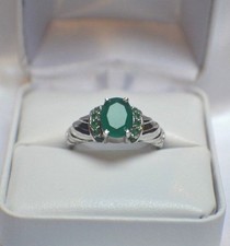 2.80 Ct Natural Emerald Art Deco Vintage Engagement Ring 925 Sterling Silver
