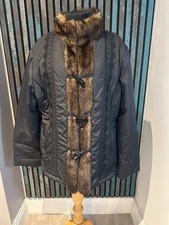 The Great Coat Company Ladies Black Jacket with faux fur trim Size 20