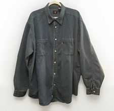 Vintage 90s Levi s Red Tab Denim Shirt XXL Made in Hong Kong Dark Wash Oversized