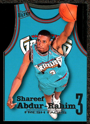 1996-97 Fleer Ultra #1 of 9 Shareef Abdur-Rahim Fresh Faces Die-Cut Rookie SP RC