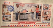 Little Tikes Real Wood Pizza Restaurant Wooden Play Kitchen Cook and Serve wi...