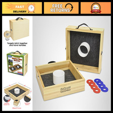 Premium Birch Wood Washer Toss Game Set - 2 Targets  8 Washers - Outdoor Fun 
