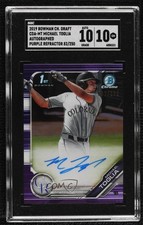 2019 Bowman Draft Chrome Pick Purple Refractor Michael Toglia SGC 10 Auto b4d