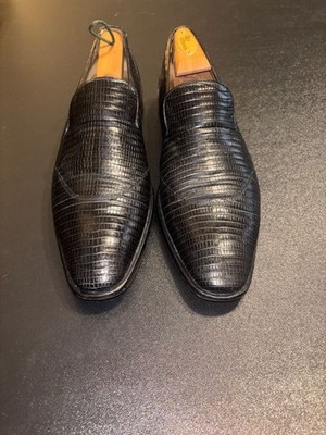 Mezlan Loafers Dress Shoes Size 8.5 M Black Lizard Mezlan Dark Blue Teju Lizard Derby Shoes 9 M Loafer Recraft  main image 3