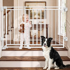 Heavy Duty Baby Gate for Doorways  Stairs - Extra Wide Walk Thru Design